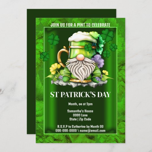 Iers bier kabouter Ierland shamrock chic Kaart (Voorkant / Achterkant)