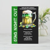 Iers bier mok 3D shamrock zwart goud groen Kaart (Staand voorkant)