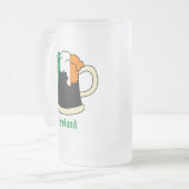 Iers bier onder Ierse vlag Matglas Bierpul (Voorkant links)