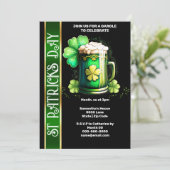 Iers bier shamrock klaver groen zwart Paddy's Day Kaart (Staand voorkant)