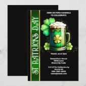 Iers bier shamrock klaver groen zwart Paddy's Day Kaart (Voorkant / Achterkant)