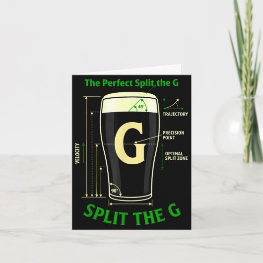 Iers bier split de g shamrock st patrick's dag kaart (Voorkant)