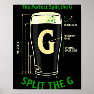 Iers bier split de g shamrock st patrick's dag poster