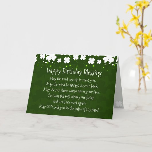 Iers Birthday Blessing Inspirerend Kaart (Gele Bloem)