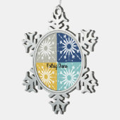 Iers blauw en goud tin sneeuwvlok ornament (Rechts)