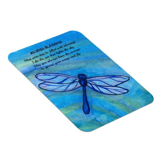 Iers Blessing Brave Blue Dragonfly Inspirerend Magneet (Rechterzijde)