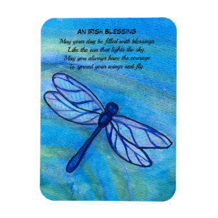 Iers Blessing Brave Blue Dragonfly Inspirerend Magneet