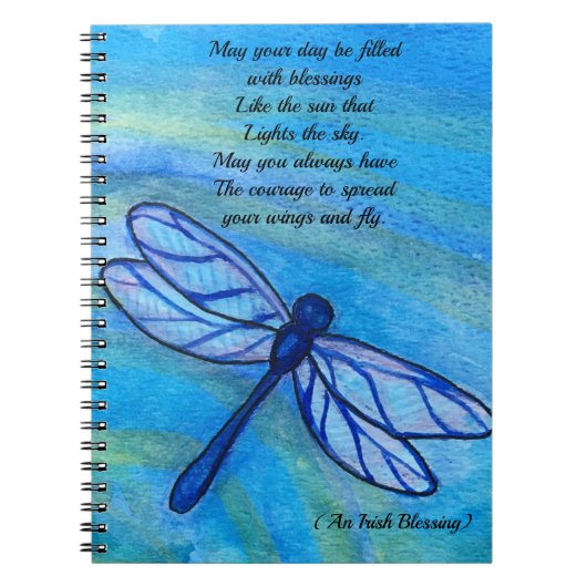 Iers Blessing Brave Blue Dragonfly Inspirerend Notitieboek (Voorkant)