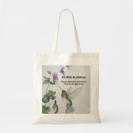 Iers Blessing Hummingbird Garden Inspirerend Tote Bag (Voorkant)