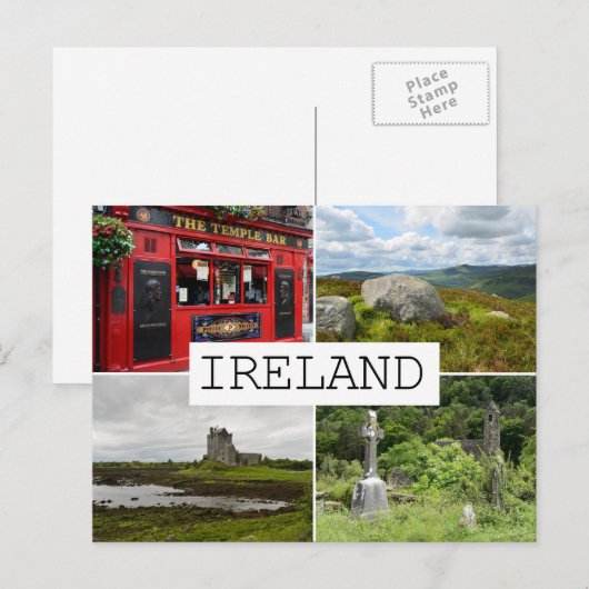 Iers briefkaart voor landschapsondergrond (Voorkant / Achterkant)