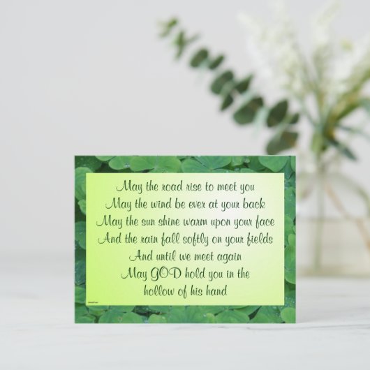 Iers briefkaart voor zegen (Staand voorkant)