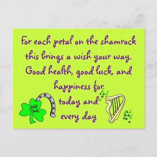 Iers briefkaart voor zegen (Voorkant)