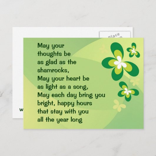 Iers briefkaart voor zegen (Voorkant / Achterkant)