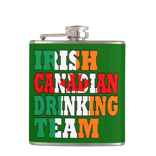 Iers Canadees drink team Heupfles (Voorkant)