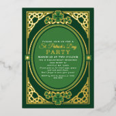 Iers-Celtisch St. Patrick's Day-feest Folie Uitnodiging (Voorkant)