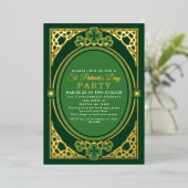 Iers-Celtisch St. Patrick's Day-feest Folie Uitnodiging (Staand Voorkant)