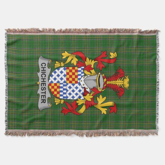 Iers Chichester Wapen Familie Crest Irelan Deken (Voorkant)