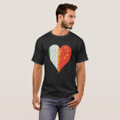 Iers Chinese Vlag Hart T-shirt (Voorkant volledig)
