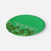 Iers citaat met shamrocks papieren bordje (Gekanteld)
