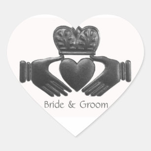 Iers Claddagh Hart gevormd Liefde Symbool Hart Sticker