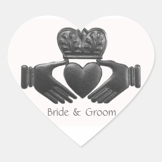 Iers Claddagh Hart gevormd Liefde Symbool Sticker (Voorkant)