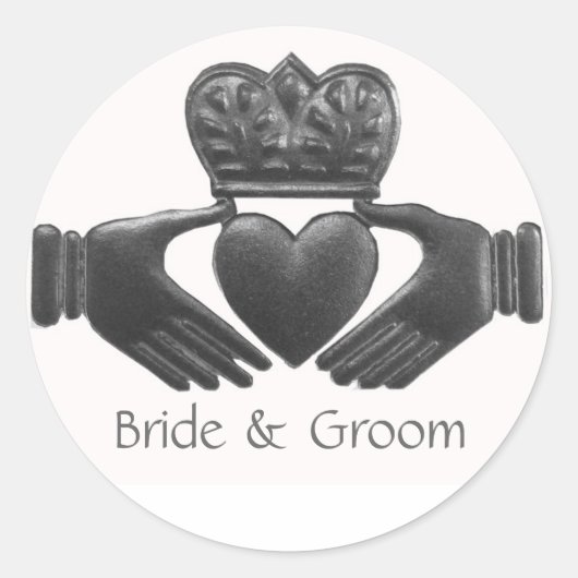 Iers claddagh liefde symbool ronde sticker (Voorkant)