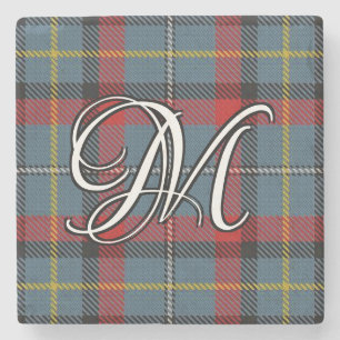 Iers Clan MacNamara Tartan Aangepast monogram Stenen Onderzetter
