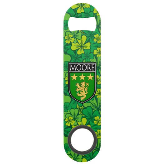 Iers - Clan Moore Crest & Shamrock Speed Flessenopener (Voorkant)