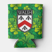 Iers - Clan Walsh Crest & Shamrock Blikjeskoeler (Voorkant)