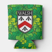 Iers - Clan Walsh Wapen & Shamrock Blikjeskoeler (Achterkant)
