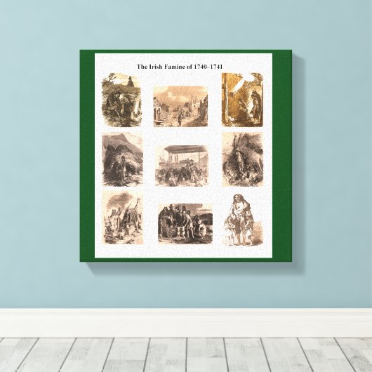 Iers collectie van het afbeelding van hongersnood canvas afdruk (Insitu (Houten vloer))