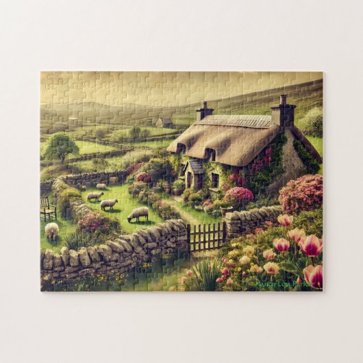 Iers Cottage Puzzel, Klassiek Landschap Scene Legpuzzel (Horizontaal)