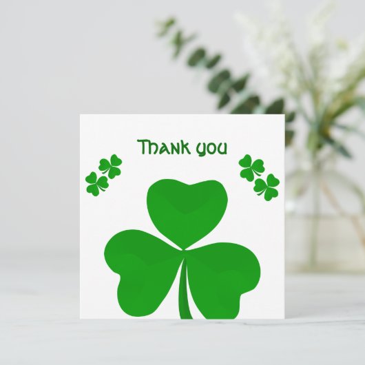 Iers Dank u bruiloft Verloving Shamrock Bedankkaart (Staand voorkant)