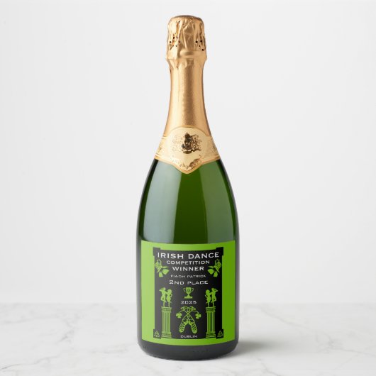 Iers Danscompetitie Certificaat Sparkling Wijnetiket (Voorkant)