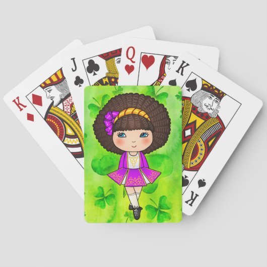 Iers dansmeisje in viooljurk pokerkaarten (Achterkant)