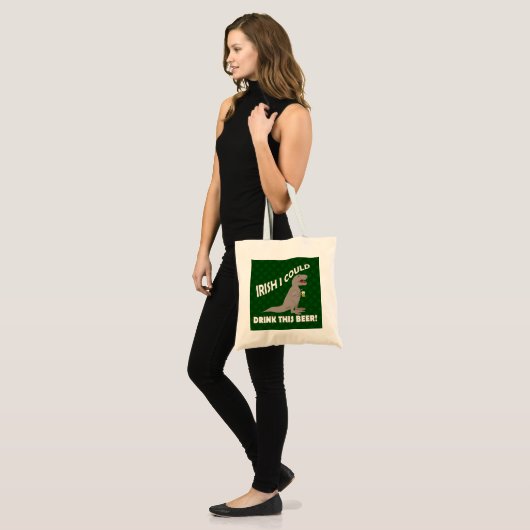 Iers dat ik deze bier kon Drinken, grappige T-Rex Tote Bag (Voorkant (model))