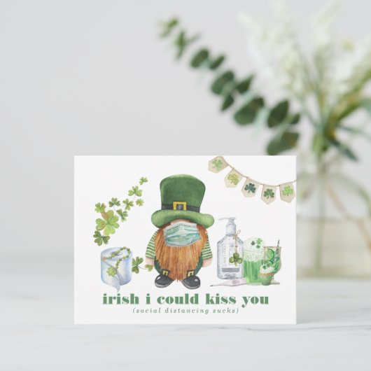 Iers dat ik je kon kussen | St. Patrick's Quaranti Briefkaart (Staand voorkant)