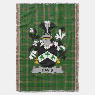 Iers Davis Wapen van Familie Crest Ierland Deken
