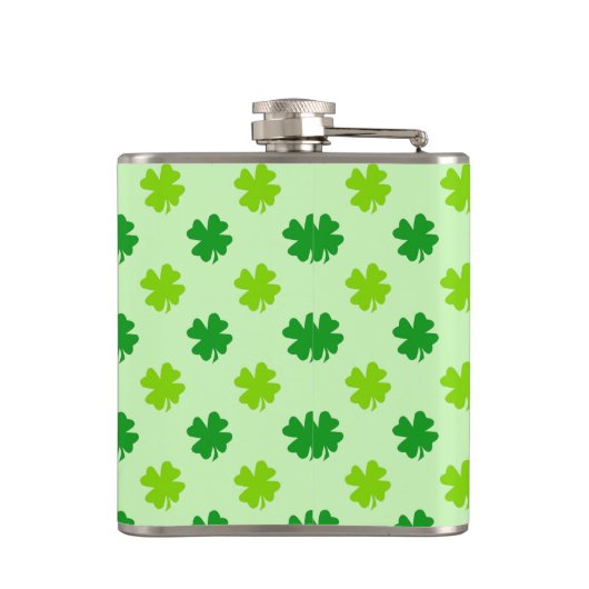 Iers Drink Humor Booze Whiskey Groene Samrocks Heupfles (Achterkant)