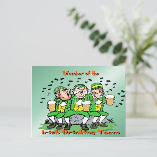 Iers Drink team Briefkaart (Staand voorkant)