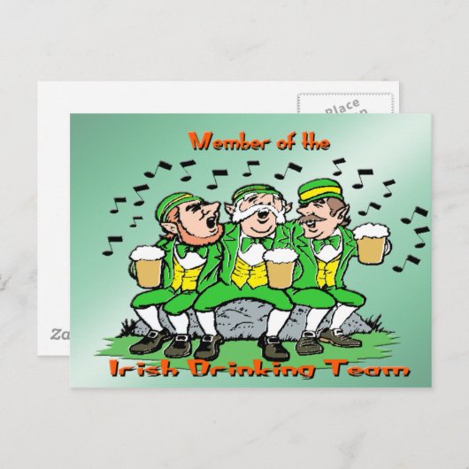 Iers Drink team Briefkaart (Voorkant / Achterkant)