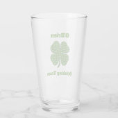 Iers Drink team Clover Shamrock Beer Pint Glas (Achterkant)