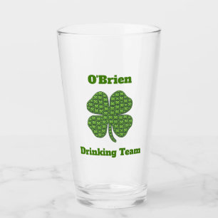 Iers Drink team Clover Shamrock Beer Pint Glas