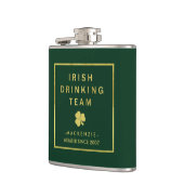 Iers Drink Team Green en Gold met Shamrock Heupfles (Links)