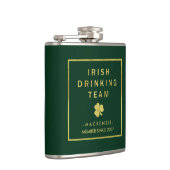 Iers Drink Team Green en Gold met Shamrock Heupfles (Rechts)