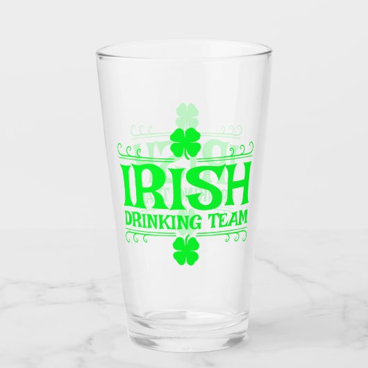 Iers Drink team, Lucky, Shamrock, Green Beer, Glas (Voorkant)