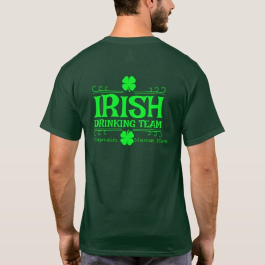 Iers Drink team personaliseren St. Patrick's Day T-shirt (Achterkant)