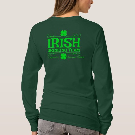 Iers Drink team personaliseren St. Patrick's Day T-shirt (Achterkant)