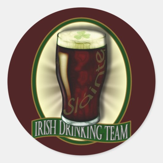 Iers Drink team Ronde Sticker (Voorkant)