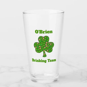 Iers Drink team Shamrock Clover Beer Pint Glas